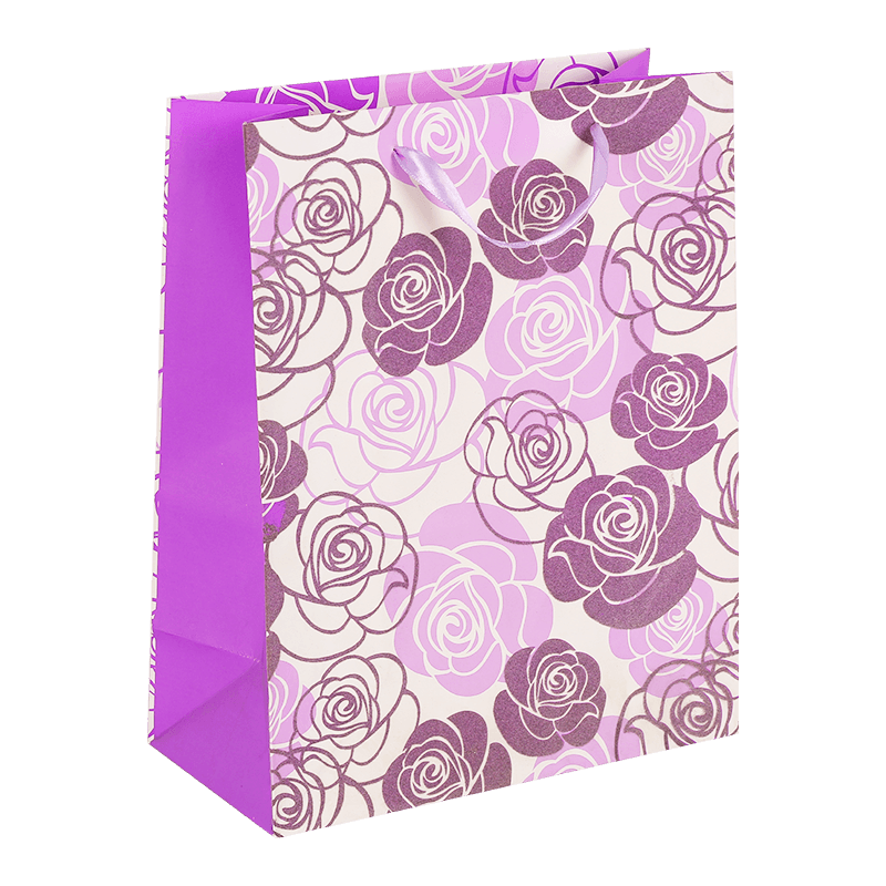 Printed Roses Happy Mother's Day Renewable Paper Gift Bag with Handle