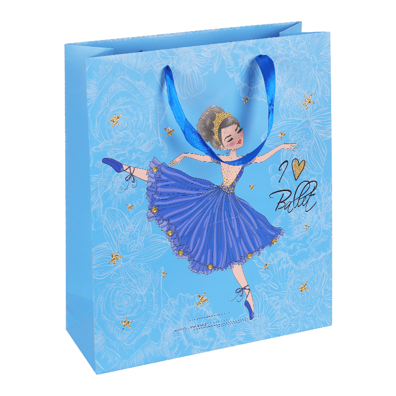 Personalized Printed Little Ballerina Girl Paper Shopping Gift Bag