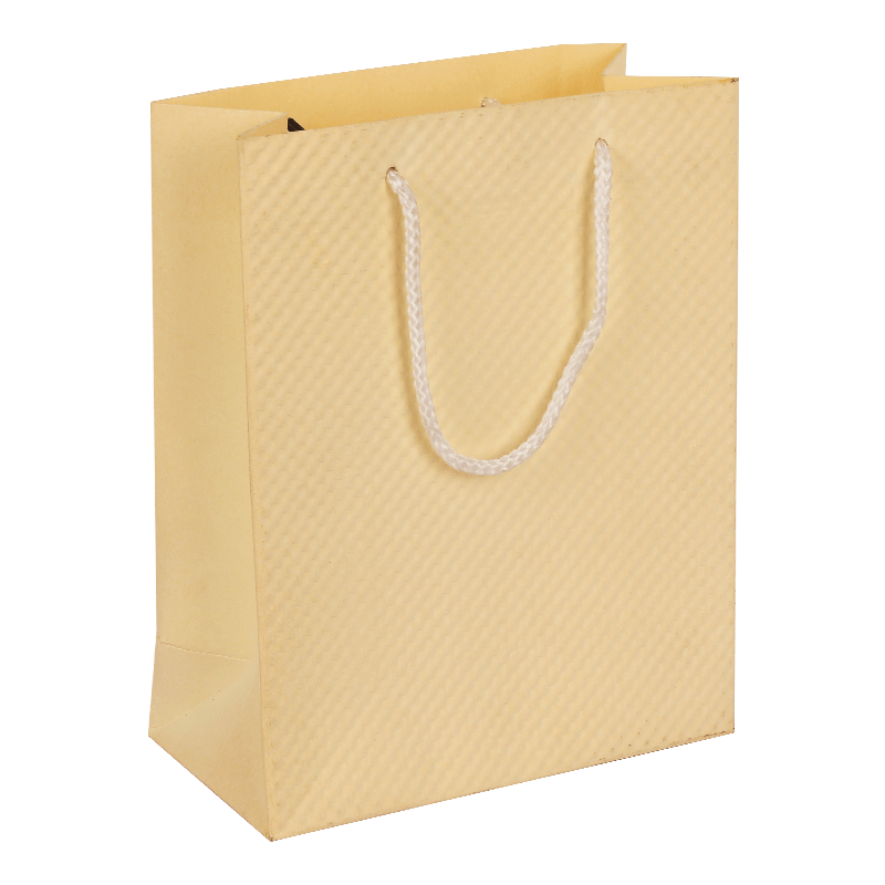 Factory Printed Leather Texture Shopping Paper Gift Bags With Handle