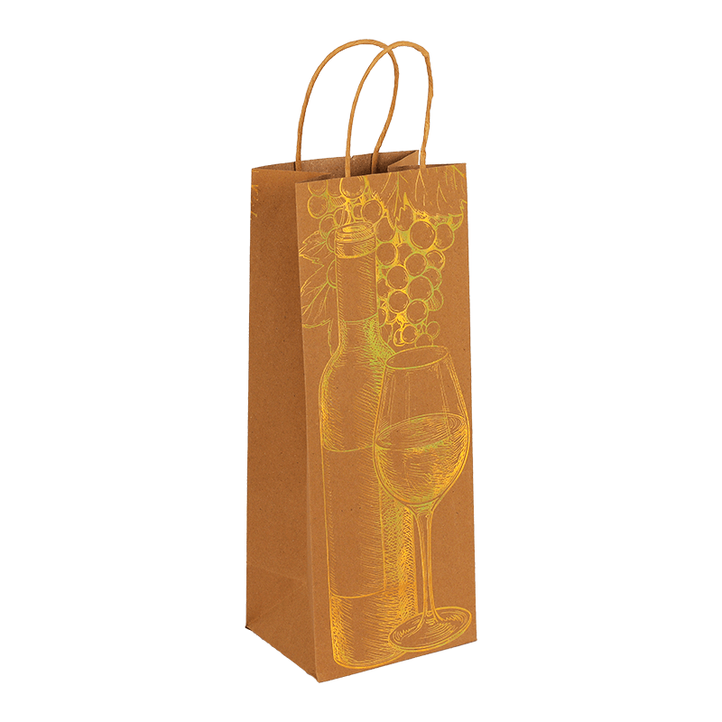 Kraft Paper Christmas Single Wine Gift Bags
