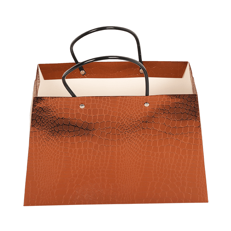 Wholesale Leather Pattern Gift Bag With Rivet Handle