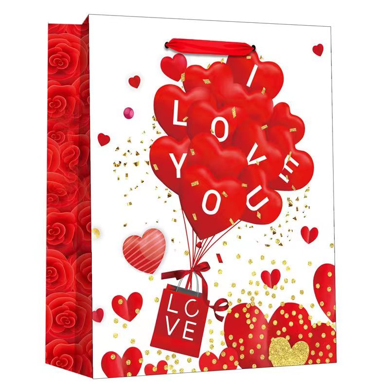 Manufacturer Printed Valentine's Day Love Hearts Gift Shopping Paper Bags