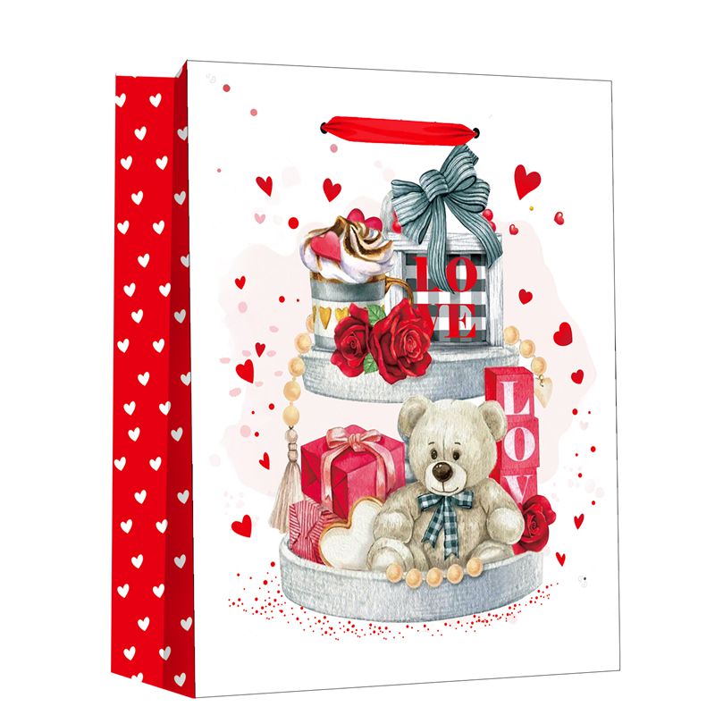Valentine's Day Printed Love Hearts Theme Gift Paper Shopping Bag