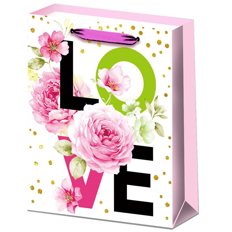 Personalized Printed Valentine's Day Love Roses Present Paper Packaging Bag