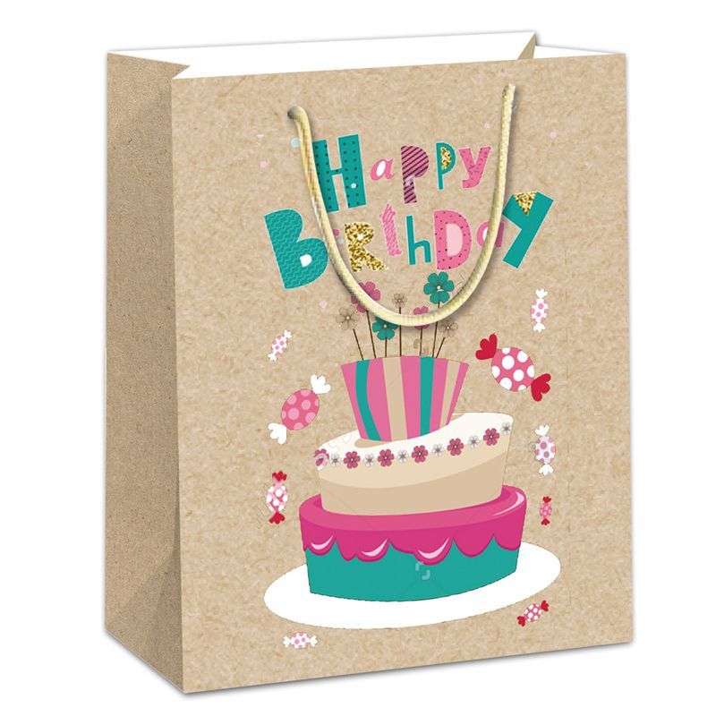 Manufacturer Printed Birthday Themed Kraft Paper Bags