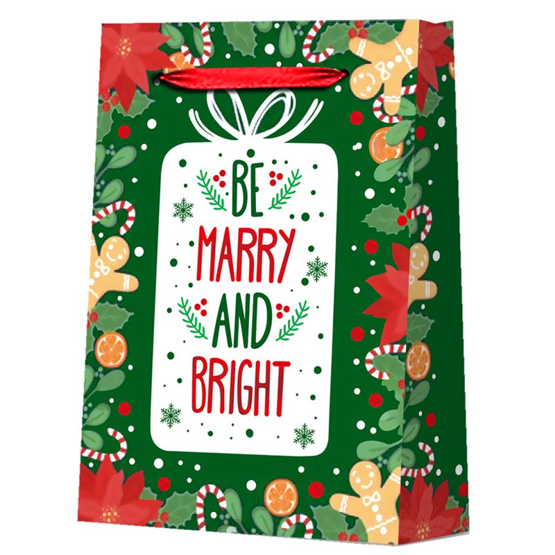OEM Printed New Year Themed Gift Shopping Bags