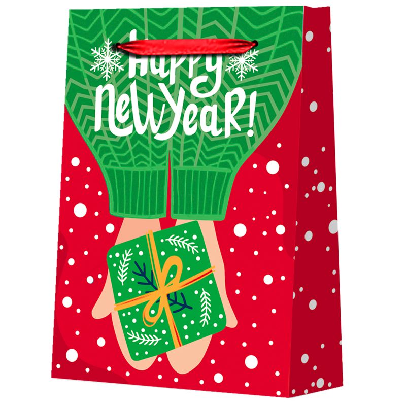 Innovative Printed Happy New Year Design Paper Gift Shopping Bags