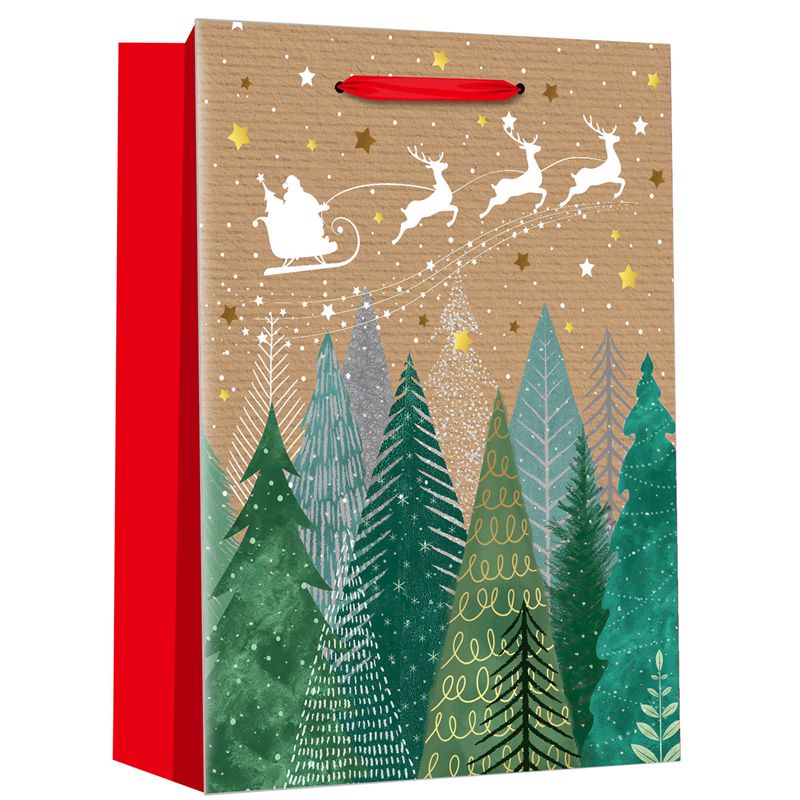 Customizable Printed Christmas Element Paper Gift Treat Bag