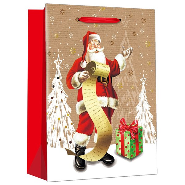 Printed Santa Claus Christmas Kraft Paper Bags