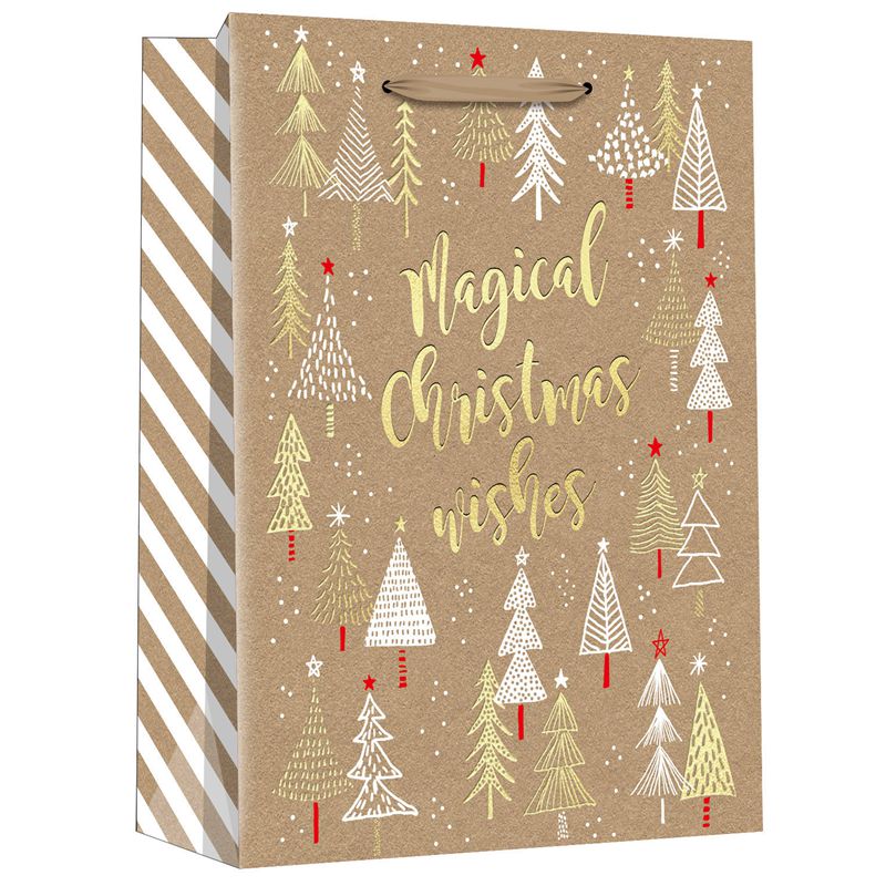OEM Printed Christmas Wreaths Craft Paper Bags