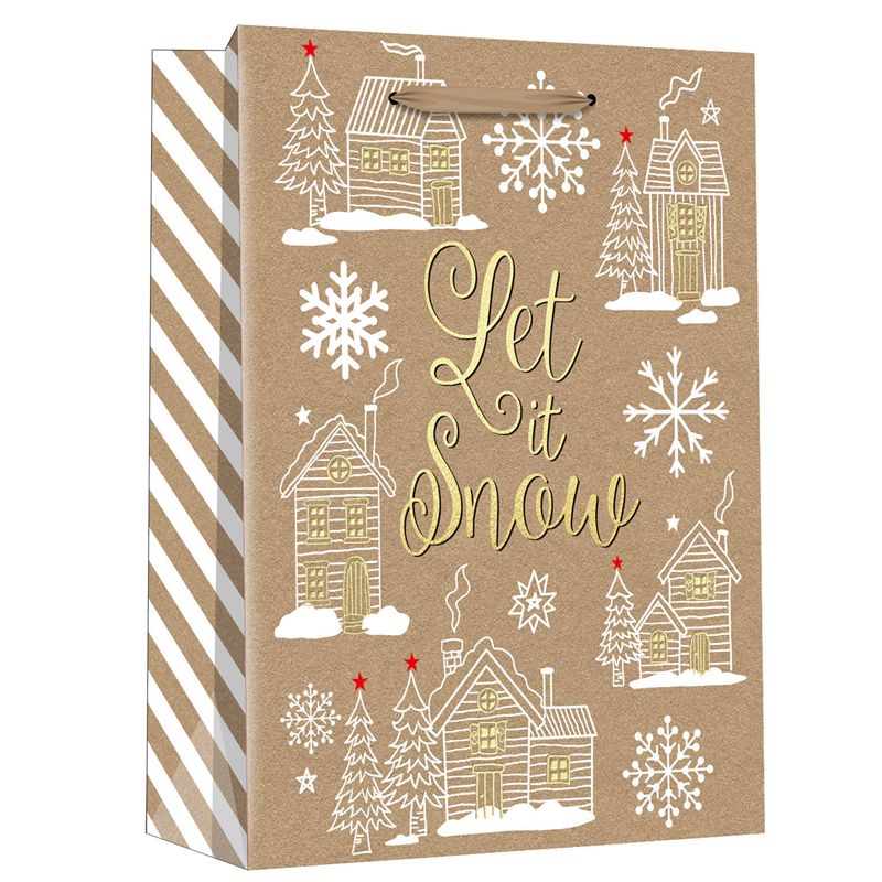 OEM Printed Christmas Wreaths Craft Paper Bags