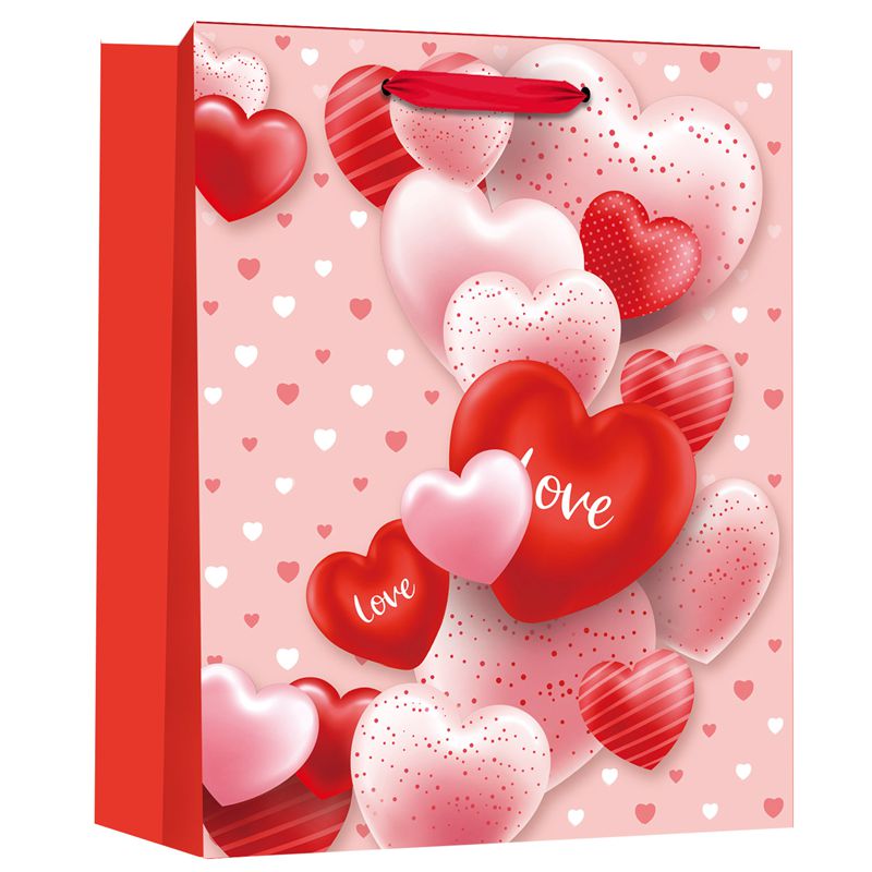 Coloured Heart Shape Valentine's Day Gift Bags