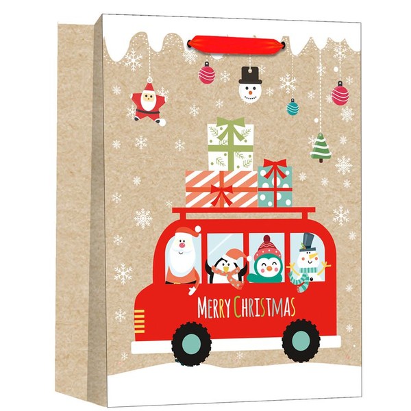 Creative Printed Merry Christmas Theme Gift Paper Packaging Bags