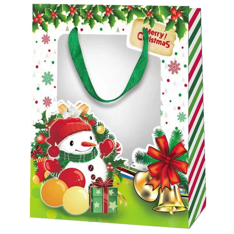 Christmas Paper Bags With PVC Window