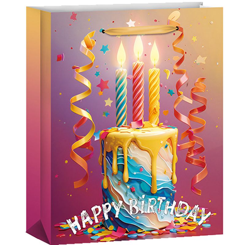 Printed Happy Birthday Candle Paper Bags Wholesale 